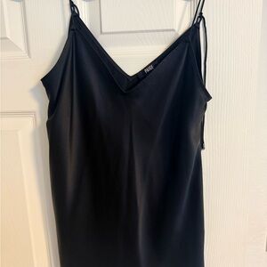 PAIGE Cecily Midnight Black Satin Top
